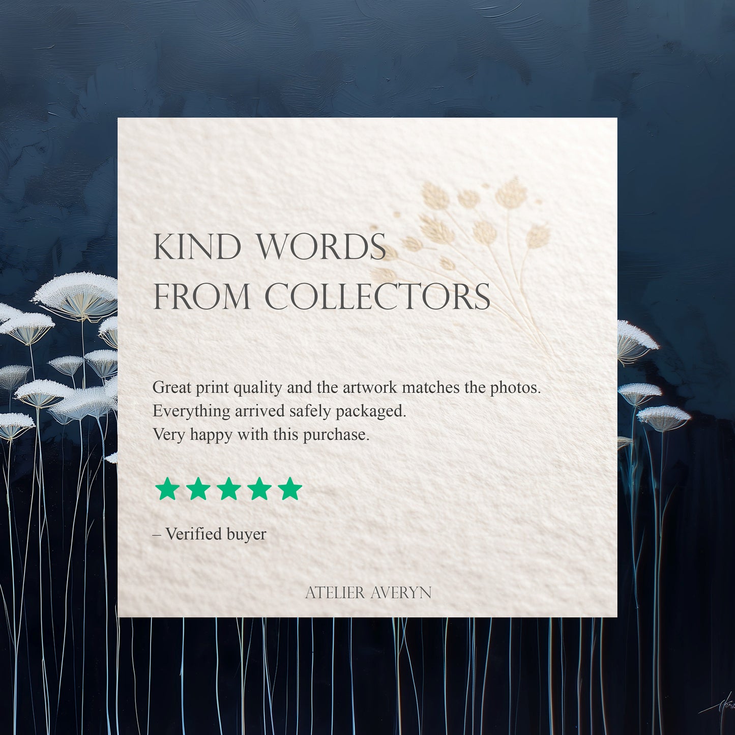 Botanical Night Flower Painting Print