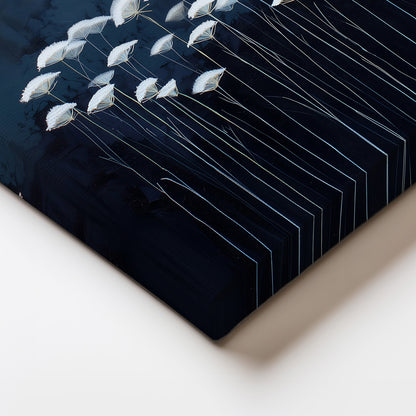 Botanical Night Flower Painting Canvas Print