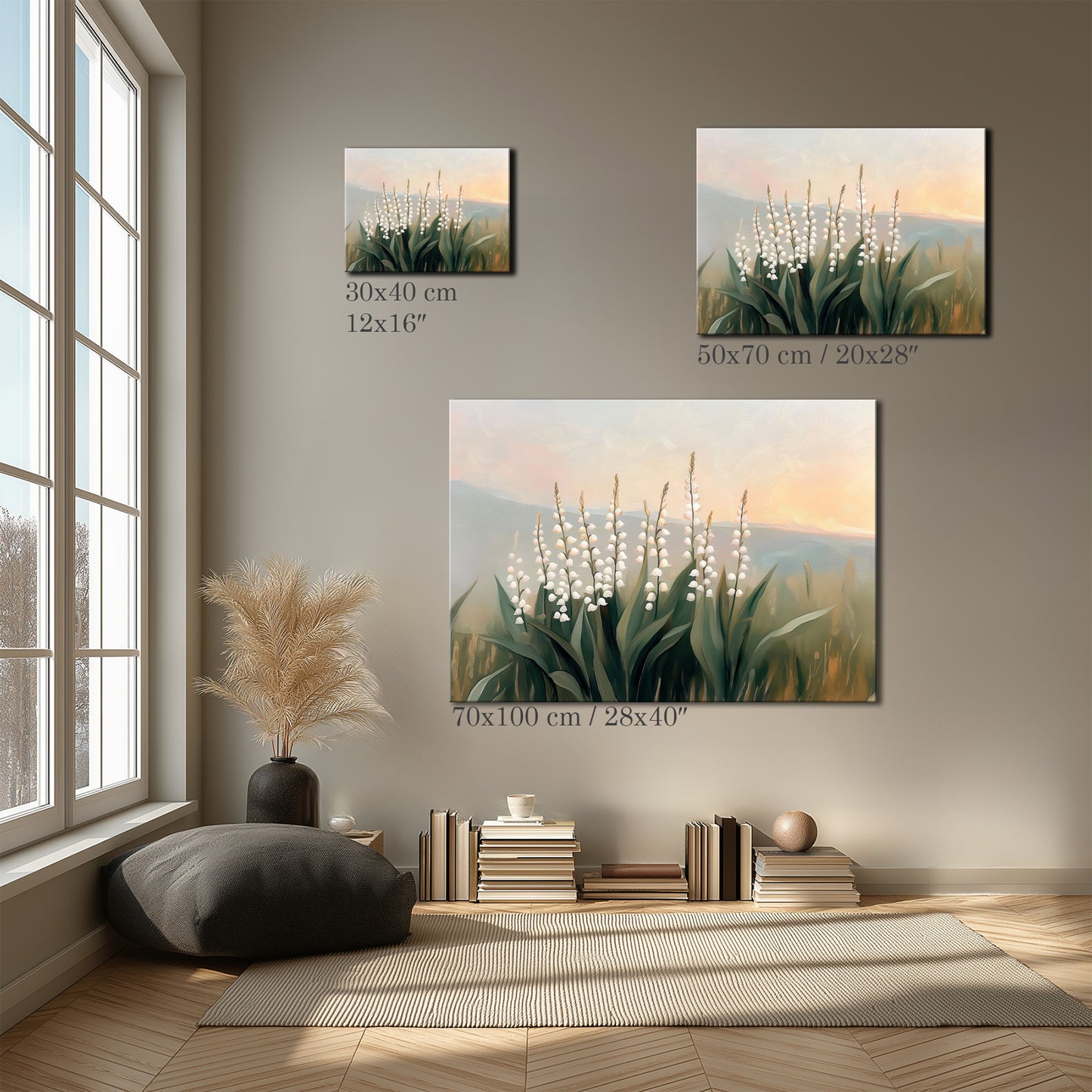 Soft Floral Meadow Landscape Canvas Print