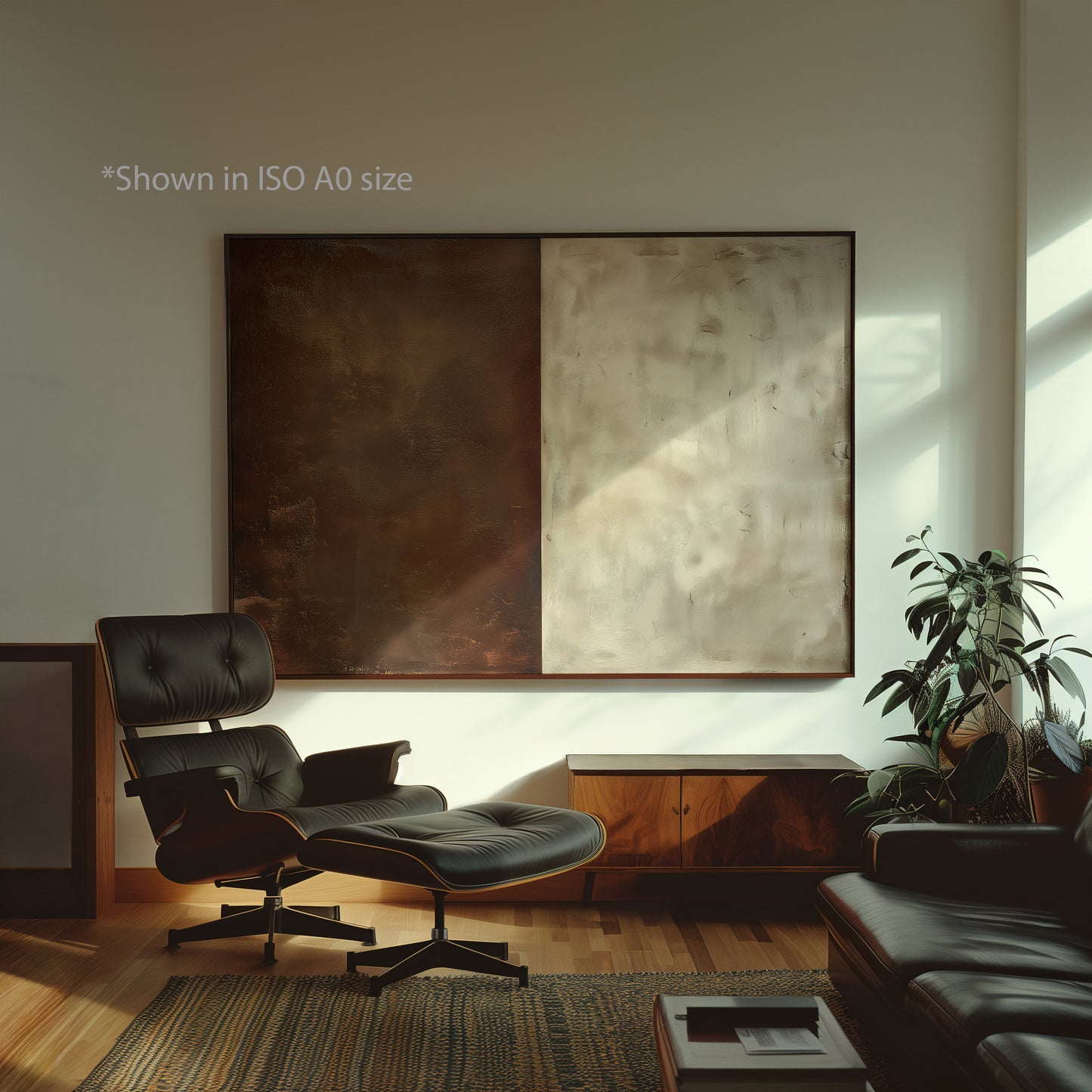 Brown & White Divided Painting Print