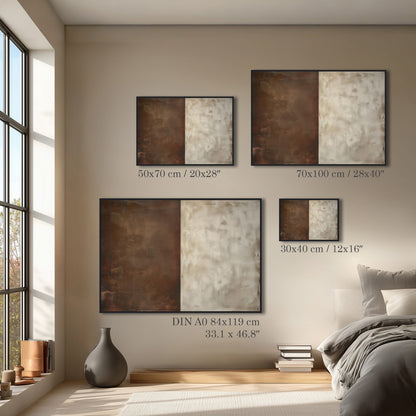 Brown & White Divided Painting Print
