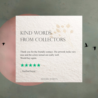 Minimal Birds and Moon Painting Print