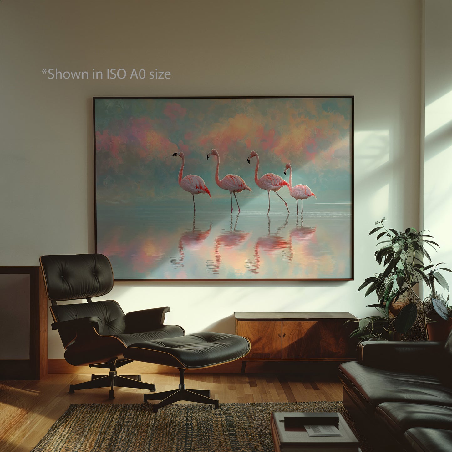 Flamingo Lake Landscape Art Print