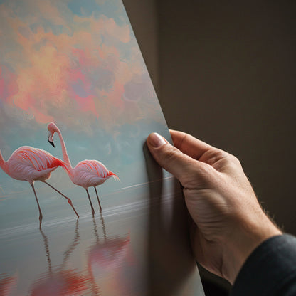 Flamingo Lake Landscape Art Print