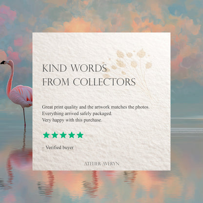 Flamingo Lake Landscape Art Canvas Print