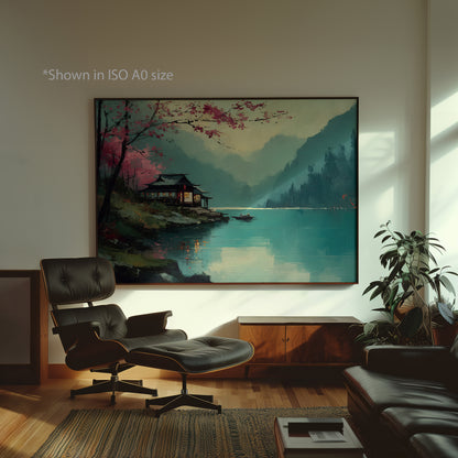 Japanese Lakeside Landscape Print