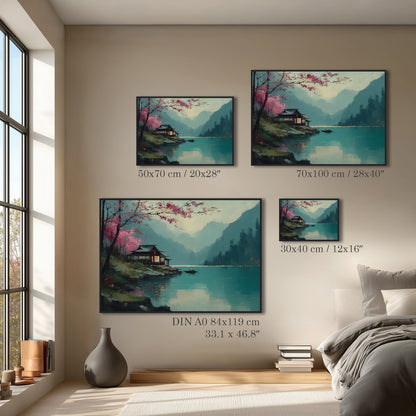 Japanese Lakeside Landscape Print