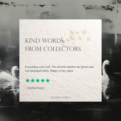 Black White Swan Lake Painting Canvas Print