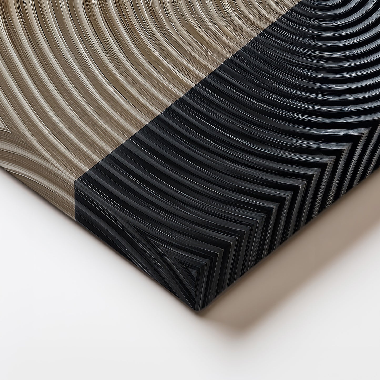 Abstract Brown & Black Circles Canvas Print