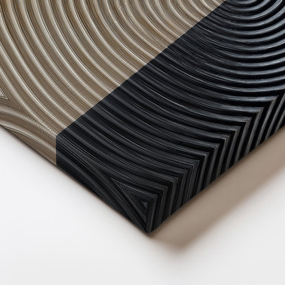 Abstract Brown & Black Circles Canvas Print