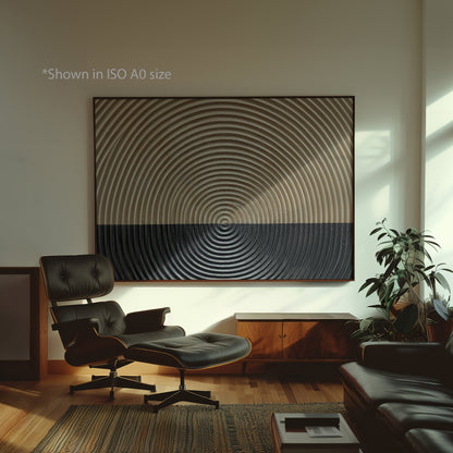 Abstract Brown & Black Circles Print