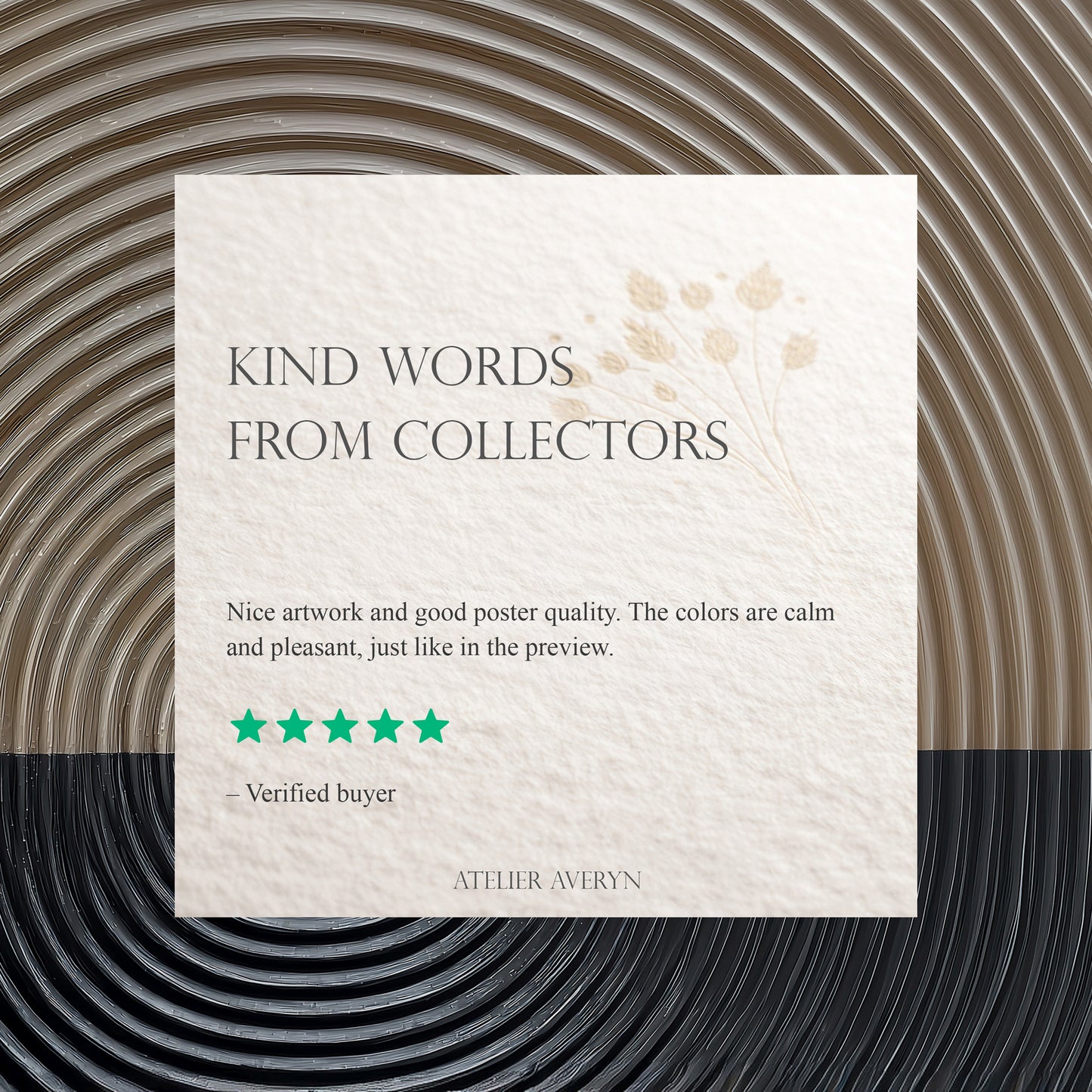 Abstract Brown & Black Circles Print