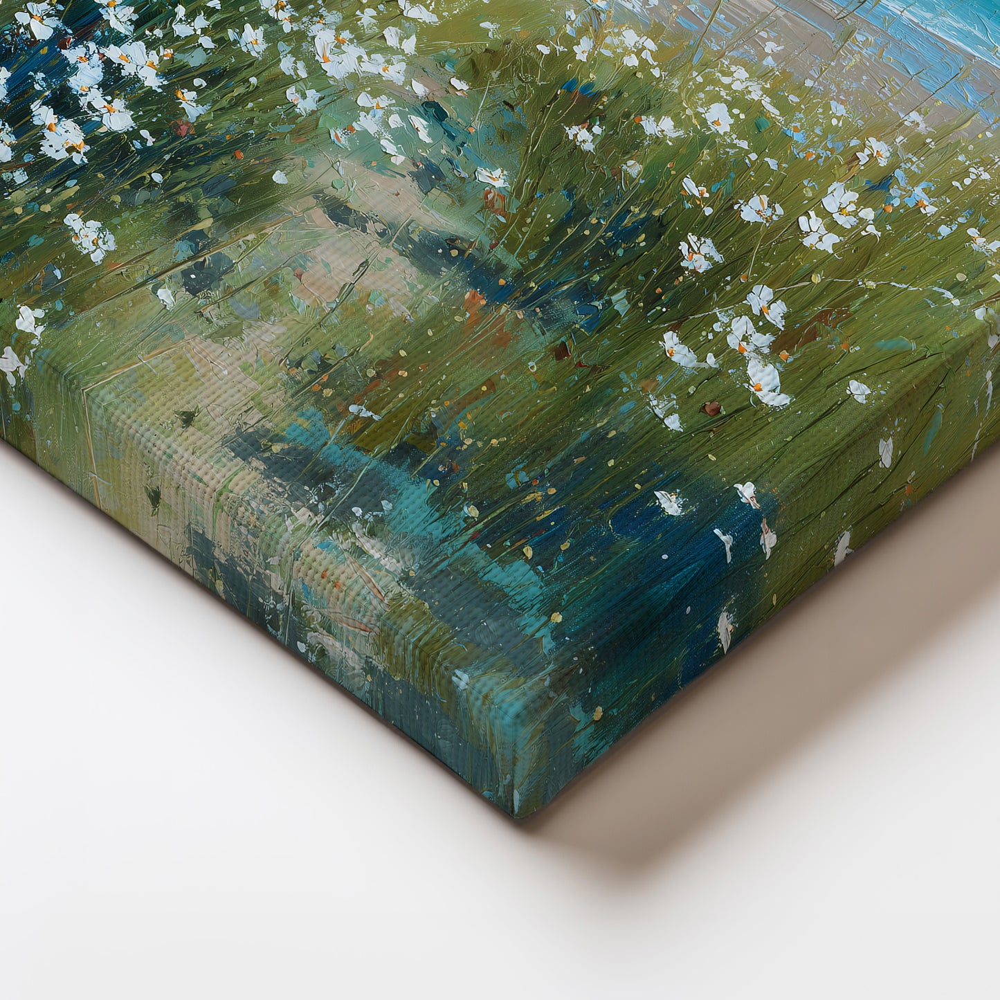 Blue Ocean Landscape Painting Canvas Print