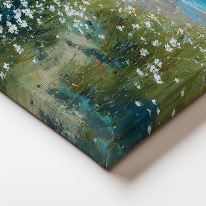 Blue Ocean Landscape Painting Canvas Print