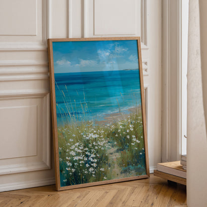 Blue Ocean Landscape Painting Print