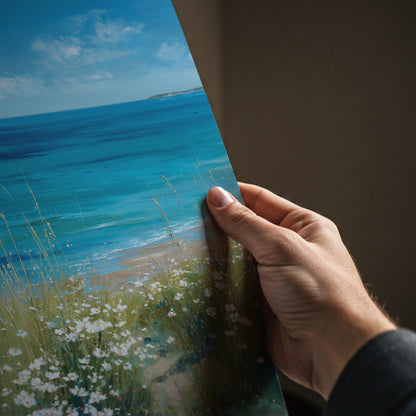 Blue Ocean Landscape Painting Print