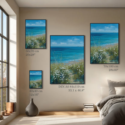 Blue Ocean Landscape Painting Print
