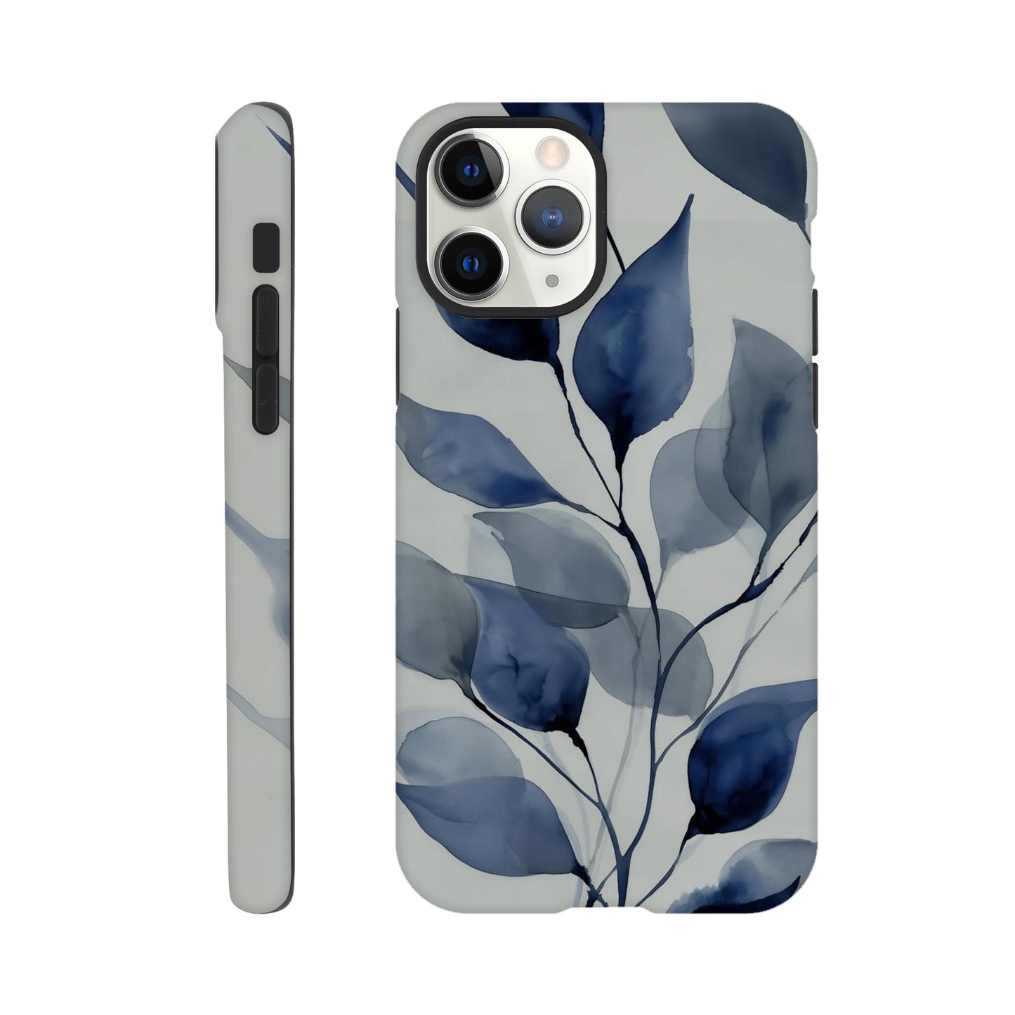 MYSTBIT ART | Blue Leaves No2 iPhone Case-MYSTBIT ART