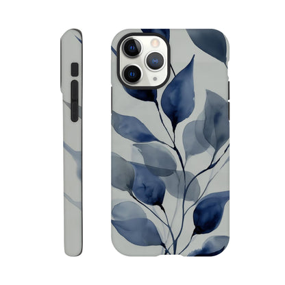 MYSTBIT ART | Blue Leaves No2 iPhone Case-MYSTBIT ART