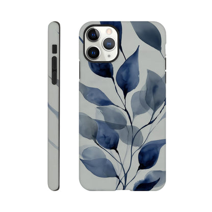 MYSTBIT ART | Blue Leaves No2 iPhone Case-MYSTBIT ART
