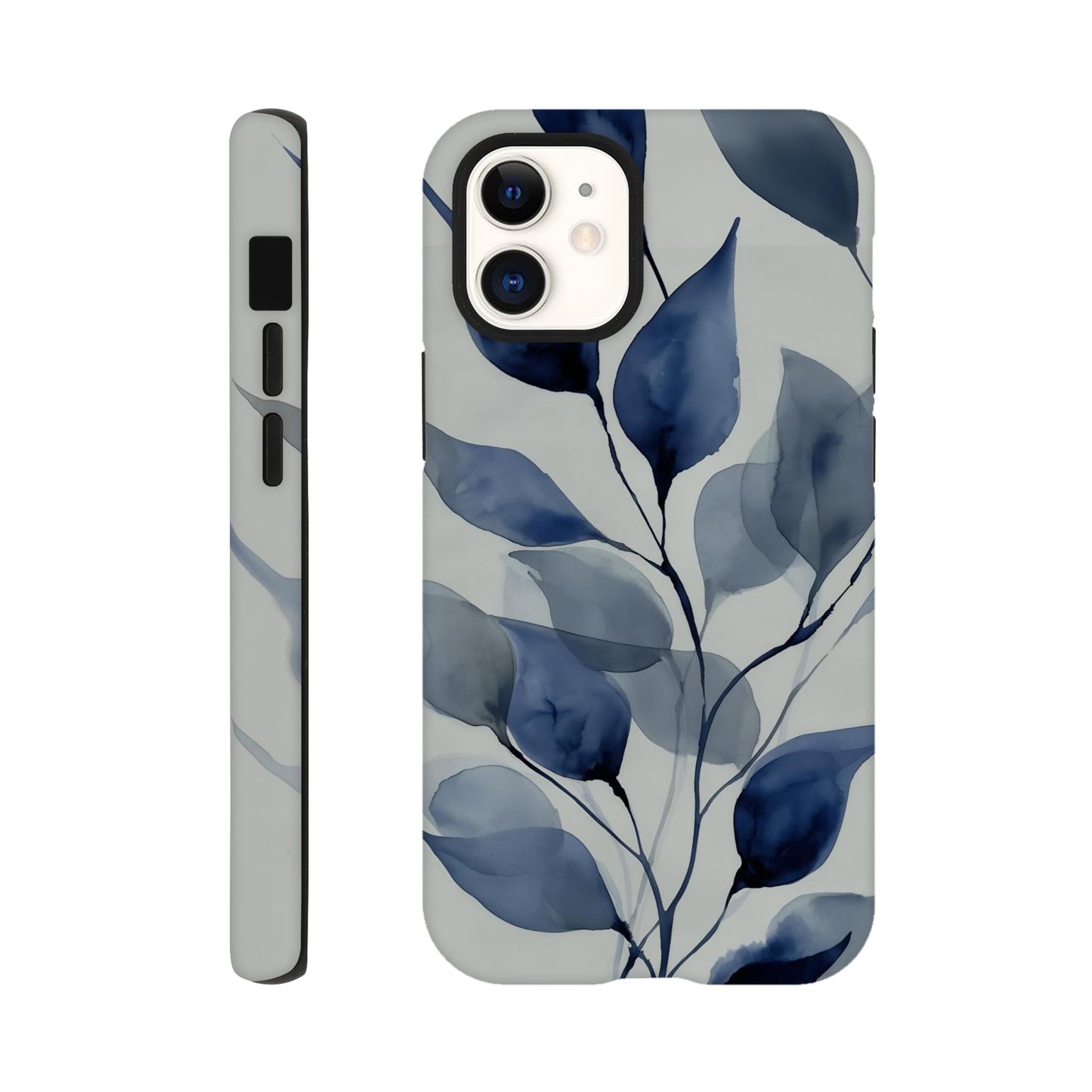 MYSTBIT ART | Blue Leaves No2 iPhone Case-MYSTBIT ART