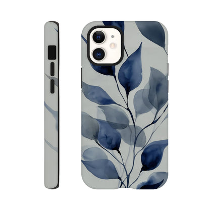 MYSTBIT ART | Blue Leaves No2 iPhone Case-MYSTBIT ART