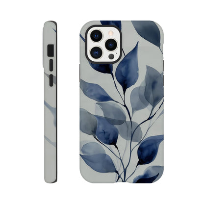 MYSTBIT ART | Blue Leaves No2 iPhone Case-MYSTBIT ART