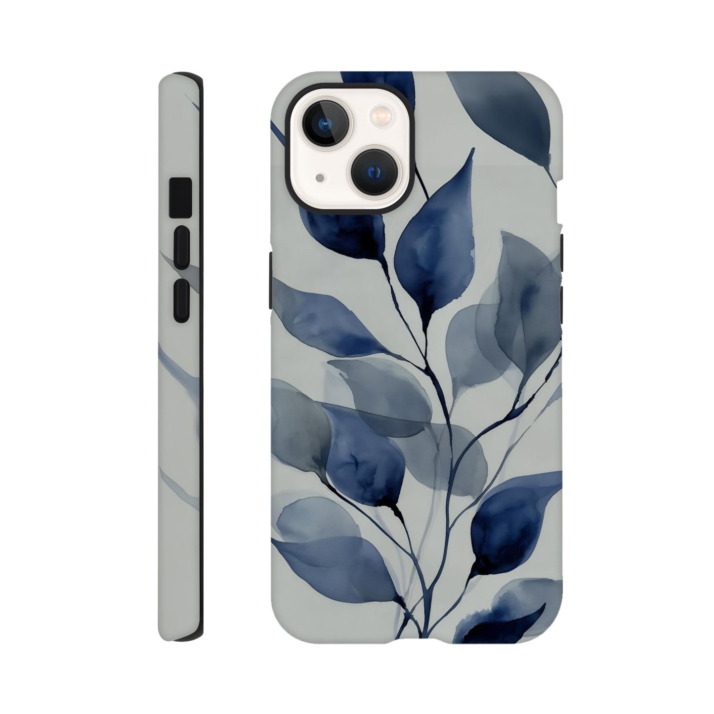 MYSTBIT ART | Blue Leaves No2 iPhone Case-MYSTBIT ART
