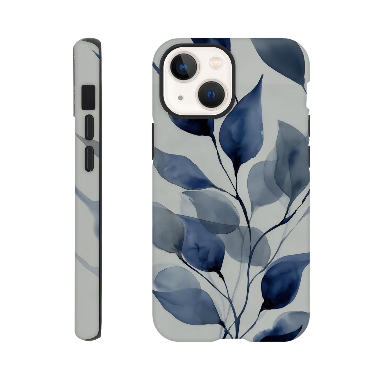 MYSTBIT ART | Blue Leaves No2 iPhone Case-MYSTBIT ART