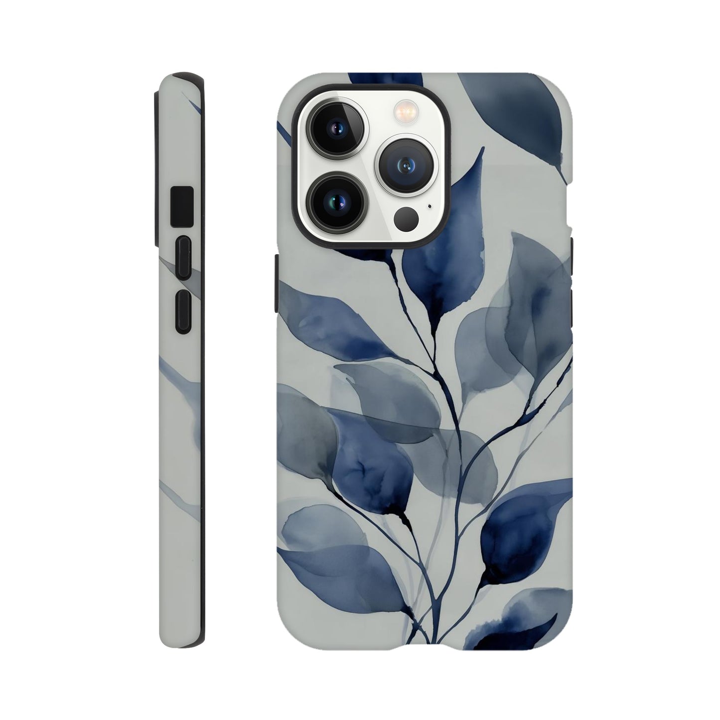 MYSTBIT ART | Blue Leaves No2 iPhone Case-MYSTBIT ART