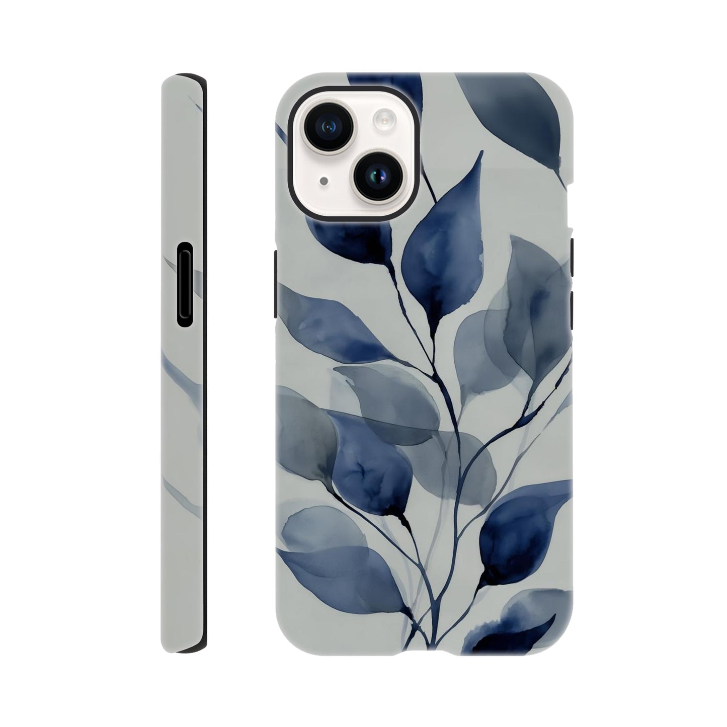 MYSTBIT ART | Blue Leaves No2 iPhone Case-MYSTBIT ART