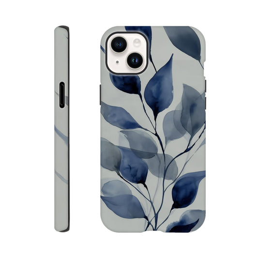 MYSTBIT ART | Blue Leaves No2 iPhone Case-MYSTBIT ART