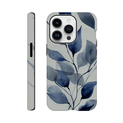 MYSTBIT ART | Blue Leaves No2 iPhone Case-MYSTBIT ART