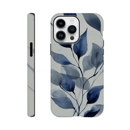 MYSTBIT ART | Blue Leaves No2 iPhone Case-MYSTBIT ART