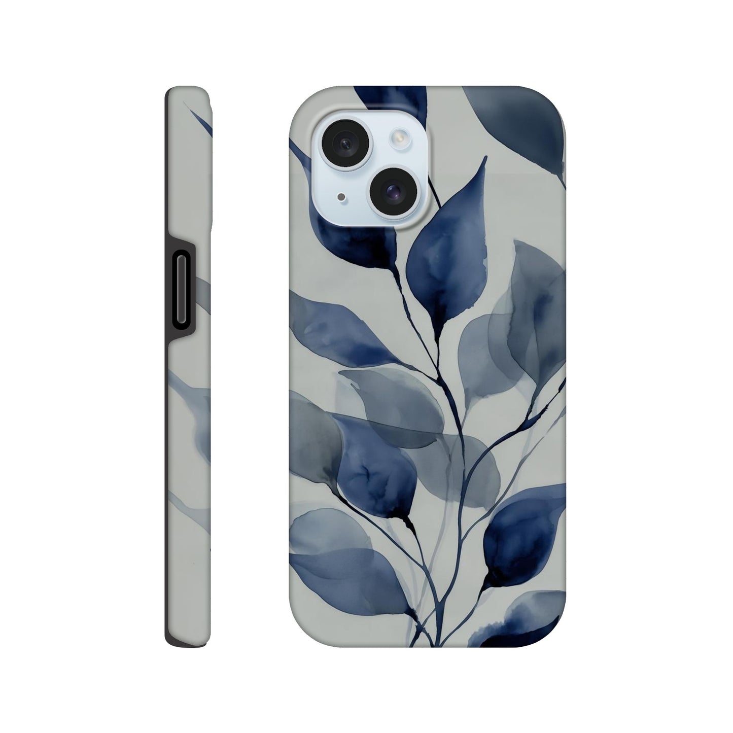MYSTBIT ART | Blue Leaves No2 iPhone Case-MYSTBIT ART