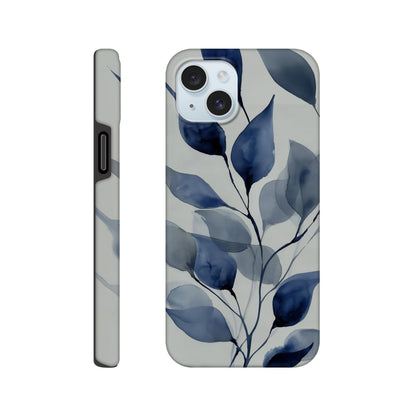 MYSTBIT ART | Blue Leaves No2 iPhone Case-MYSTBIT ART