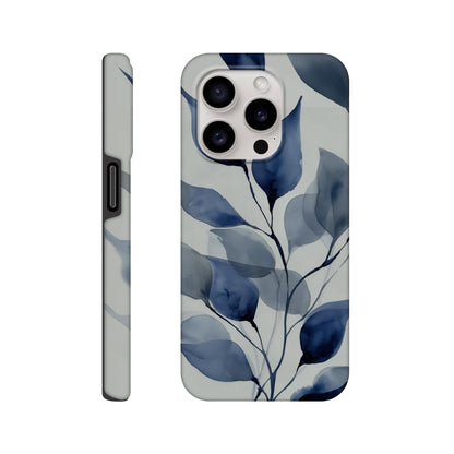 MYSTBIT ART | Blue Leaves No2 iPhone Case-MYSTBIT ART