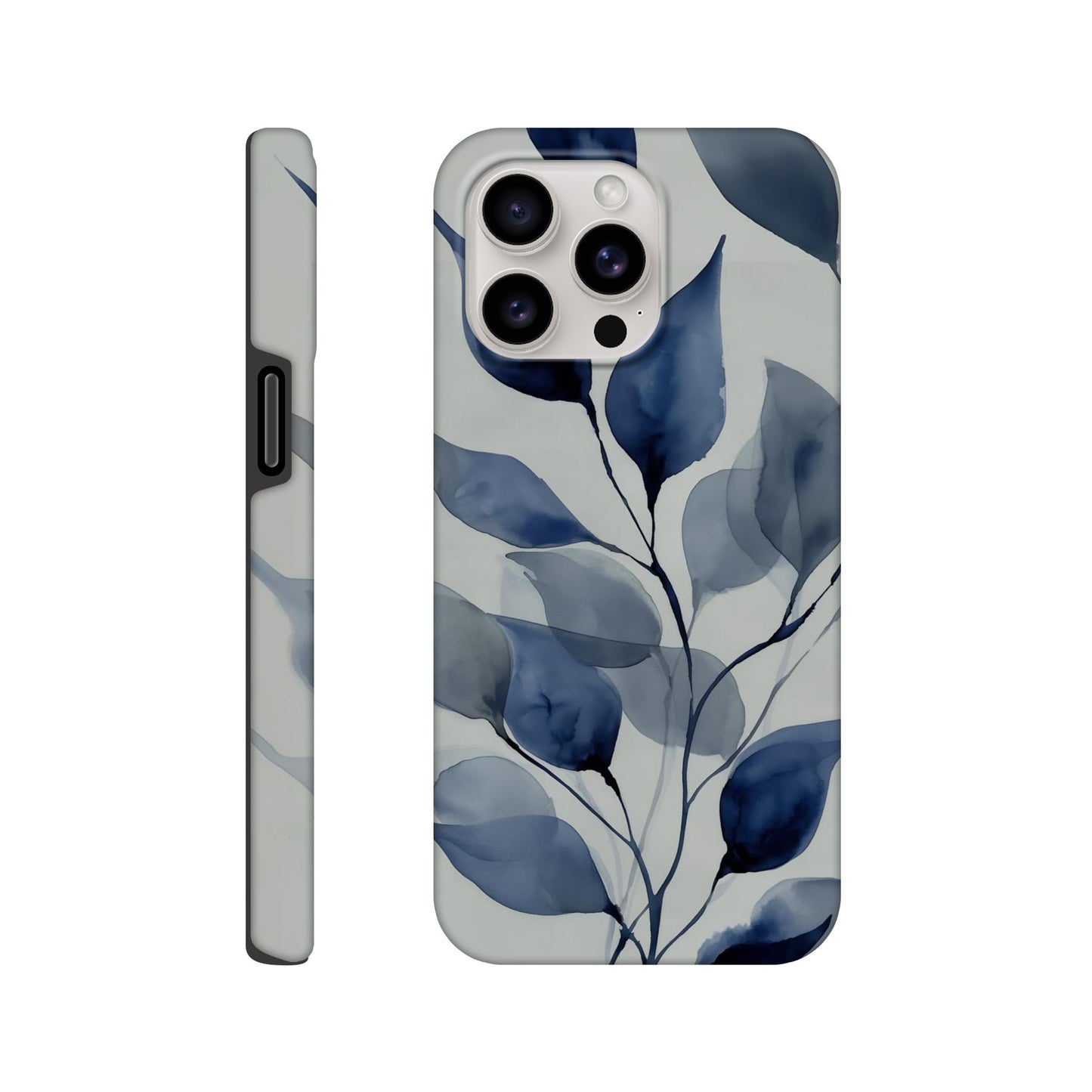 MYSTBIT ART | Blue Leaves No2 iPhone Case-MYSTBIT ART