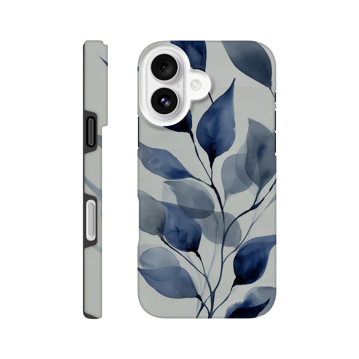 MYSTBIT ART | Blue Leaves No2 iPhone Case-MYSTBIT ART