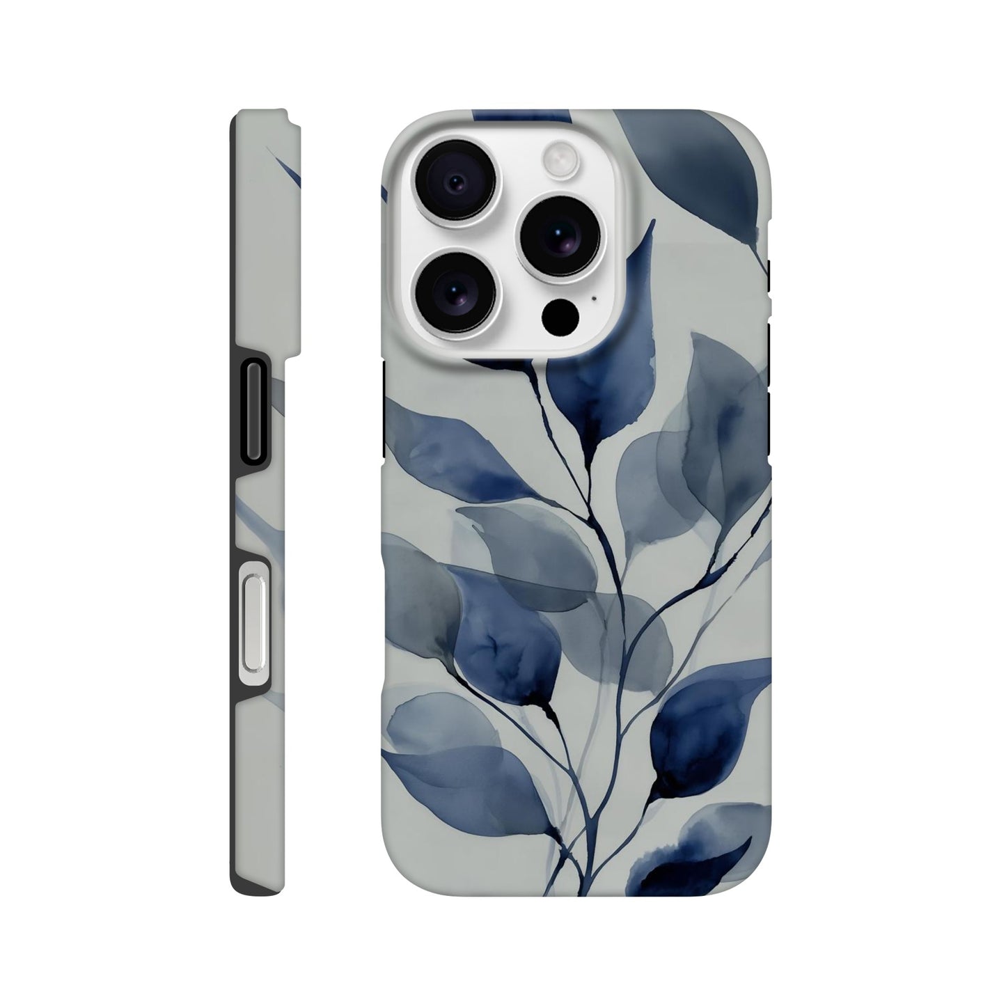 MYSTBIT ART | Blue Leaves No2 iPhone Case-MYSTBIT ART