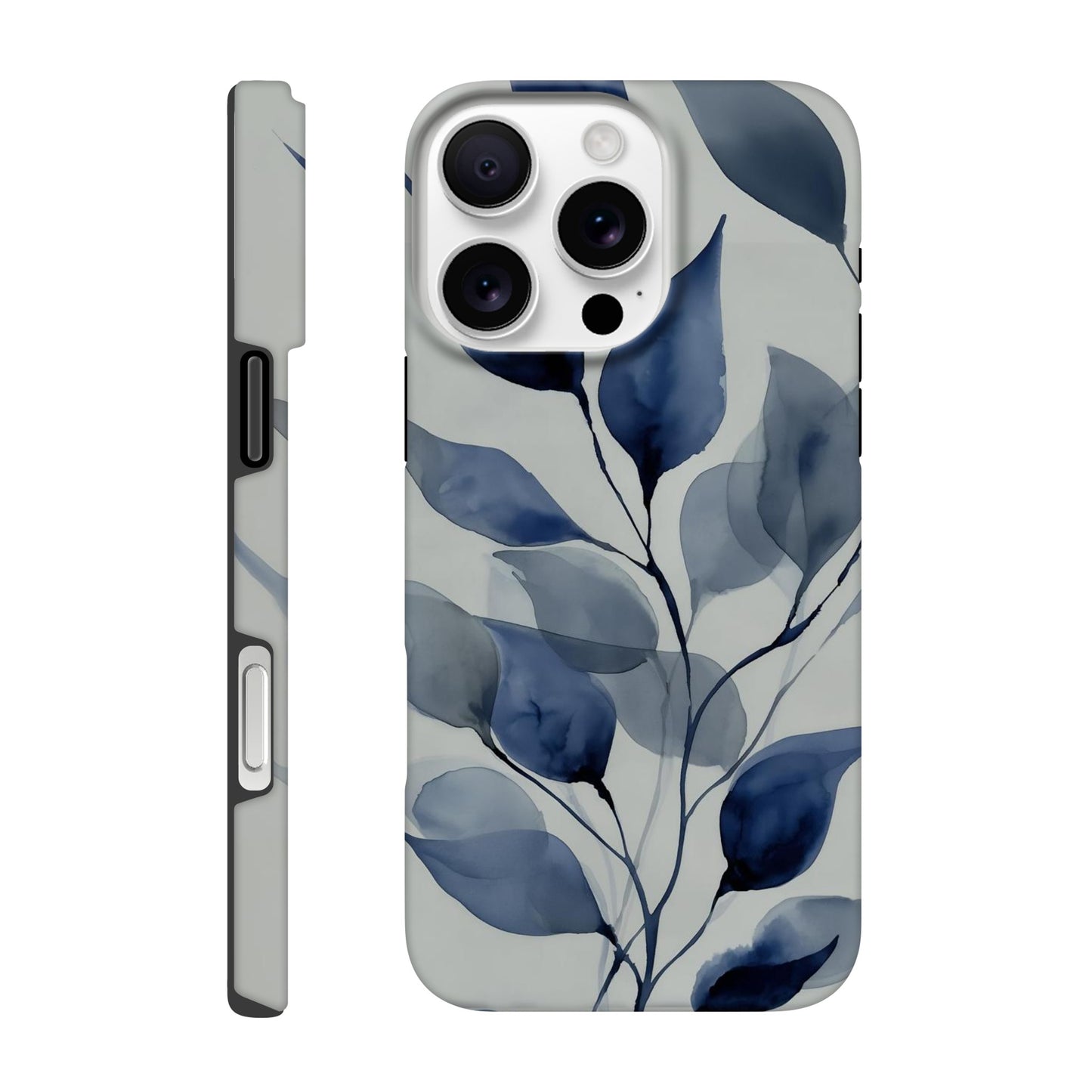 MYSTBIT ART | Blue Leaves No2 iPhone Case-MYSTBIT ART
