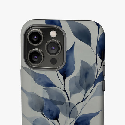 MYSTBIT ART | Blue Leaves No2 iPhone Case-MYSTBIT ART