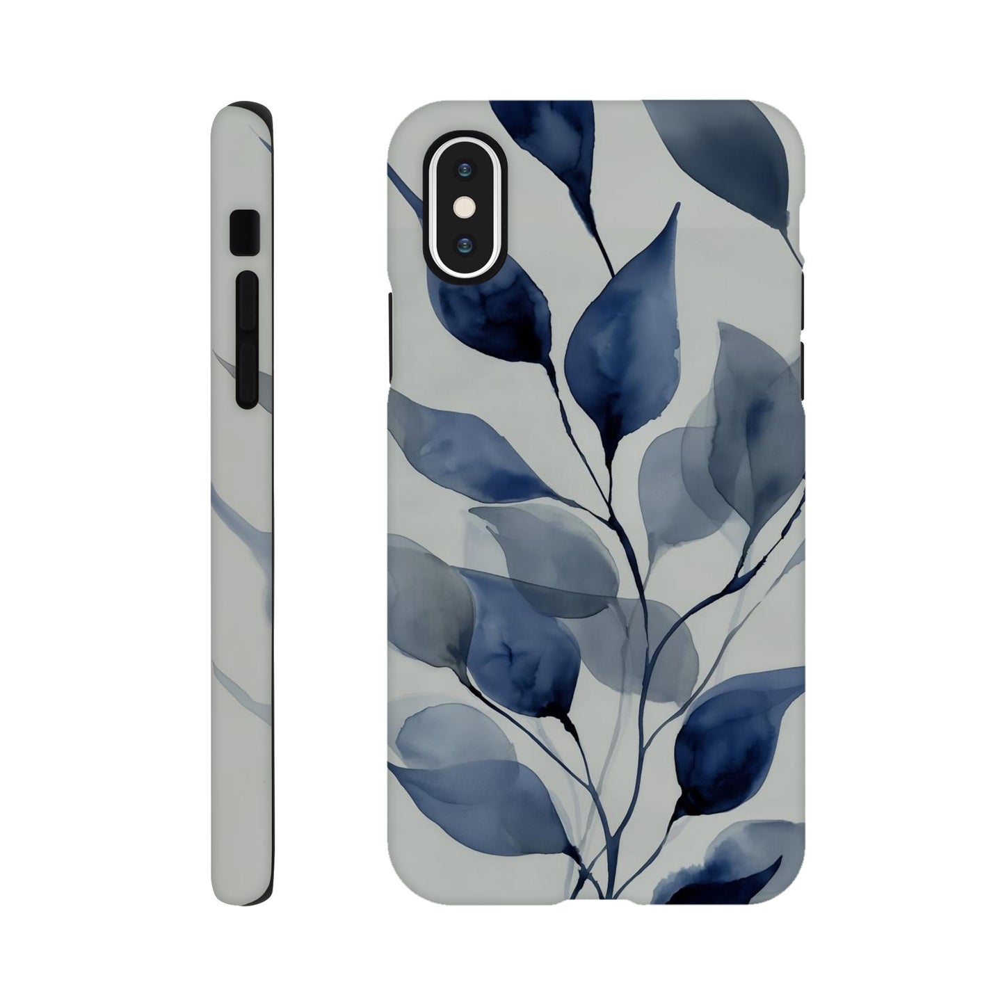 MYSTBIT ART | Blue Leaves No2 iPhone Case-MYSTBIT ART