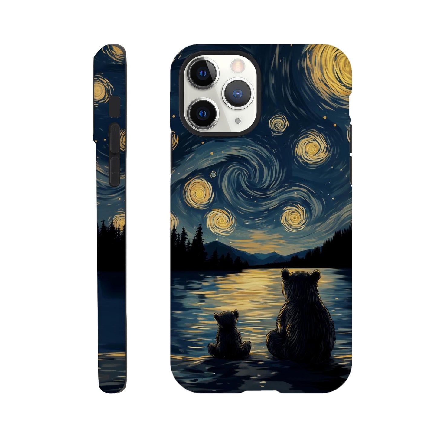 MYSTBIT ART | Starry Bear Night iPhone Case-MYSTBIT ART