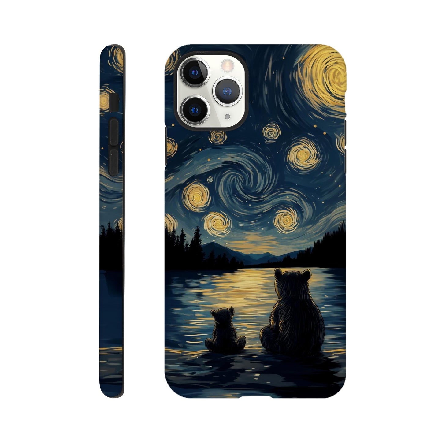 MYSTBIT ART | Starry Bear Night iPhone Case-MYSTBIT ART