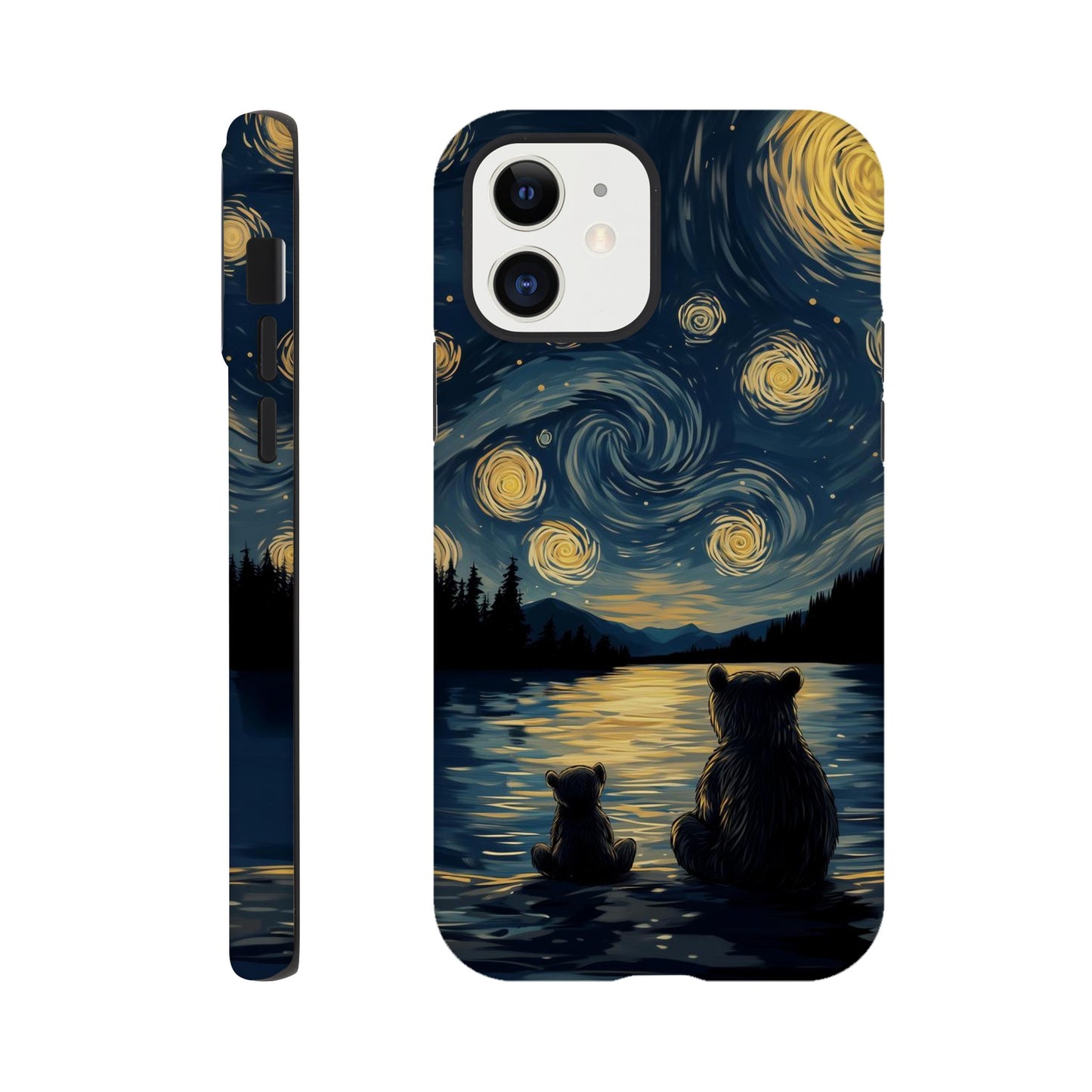 MYSTBIT ART | Starry Bear Night iPhone Case-MYSTBIT ART