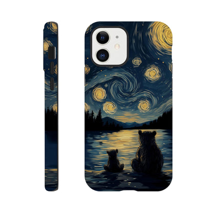 MYSTBIT ART | Starry Bear Night iPhone Case-MYSTBIT ART