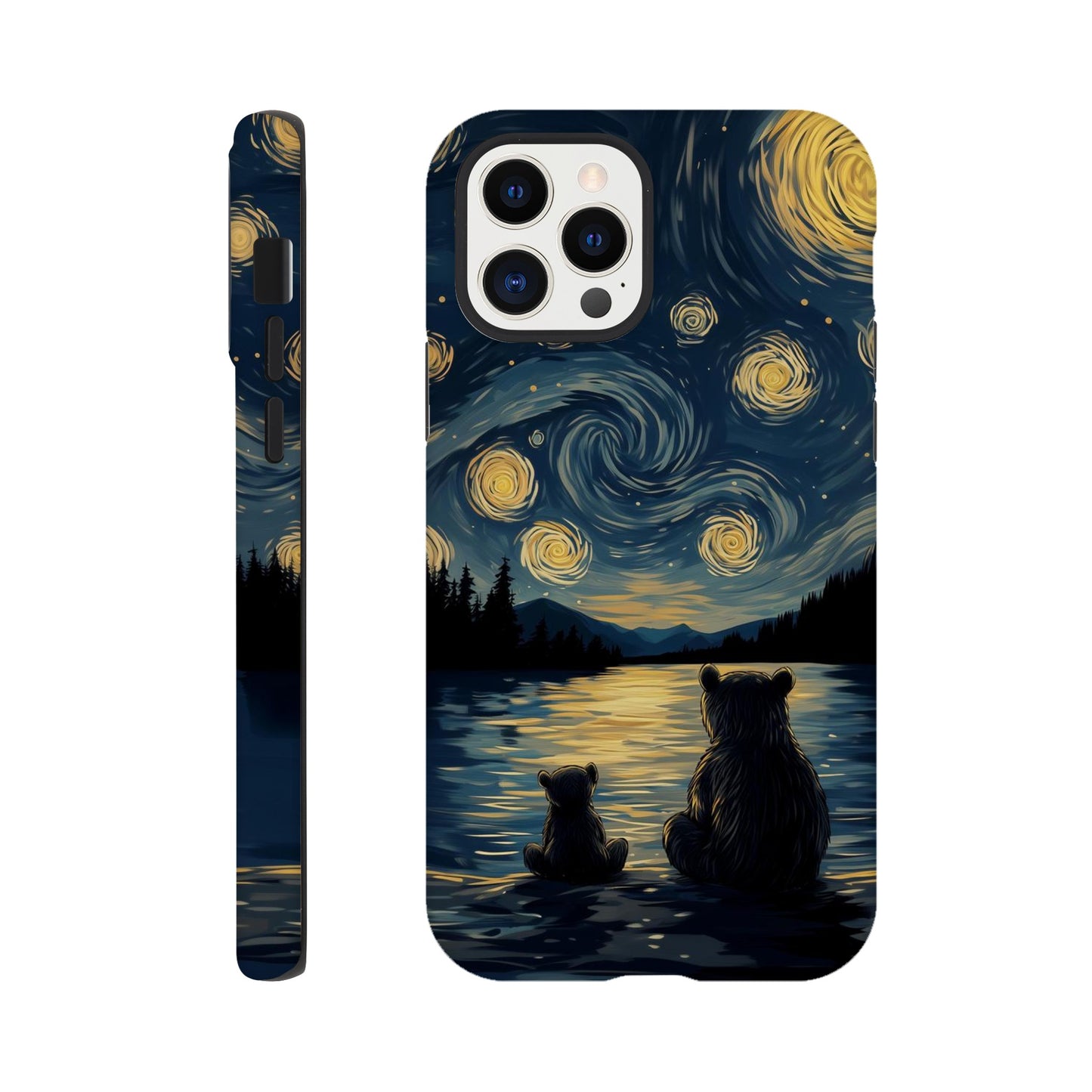 MYSTBIT ART | Starry Bear Night iPhone Case-MYSTBIT ART