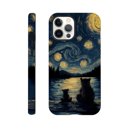 MYSTBIT ART | Starry Bear Night iPhone Case-MYSTBIT ART