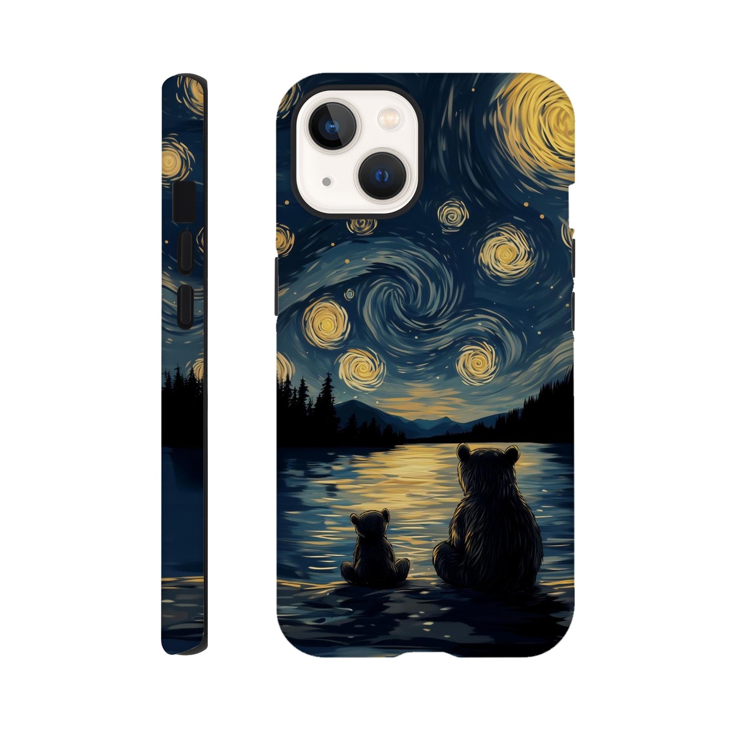 MYSTBIT ART | Starry Bear Night iPhone Case-MYSTBIT ART